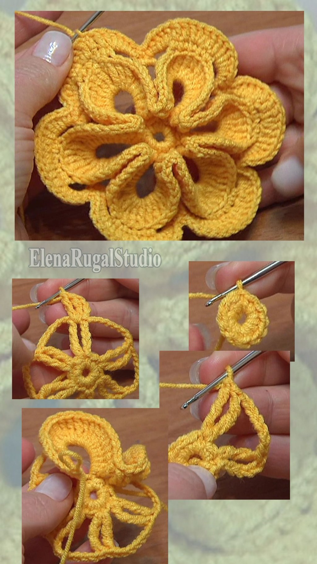 Picture of: Crochet Flower with Six Petals Tutorial   Padrões de flores de